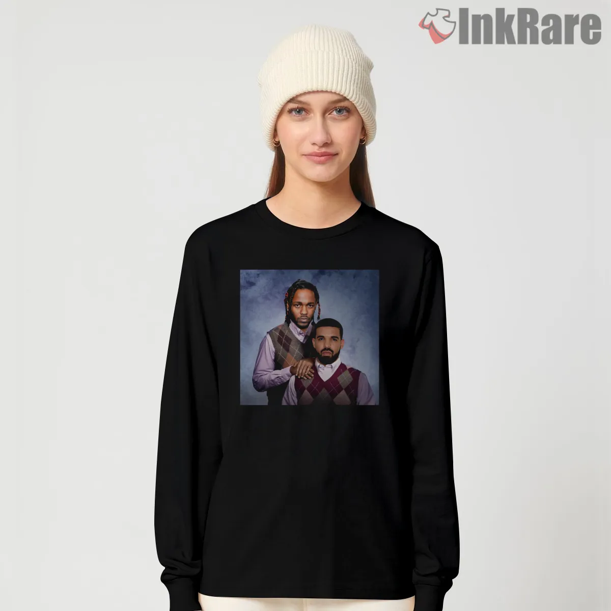Kendrick And Drake Step Brothers Comedy Parody Meme Long Sleeve Black Kendrick And Drake Step Brothers Comedy Parody Meme Shirt on black long sleeve shirt for women graphic tee