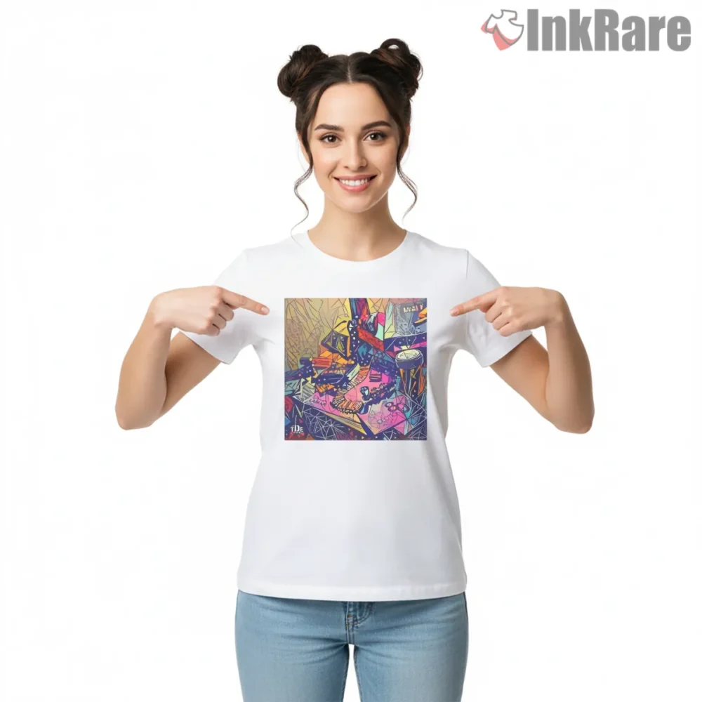 Kendrick Lamar Abstract Section 80 Tde Collage Art Shirt on white short sleeve shirt for women graphic tee