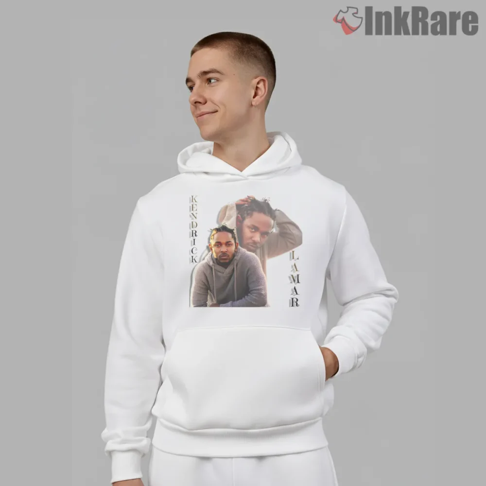 Kendrick Lamar American Rapper Double Portrait Shirt on white hoodie for men graphic tee