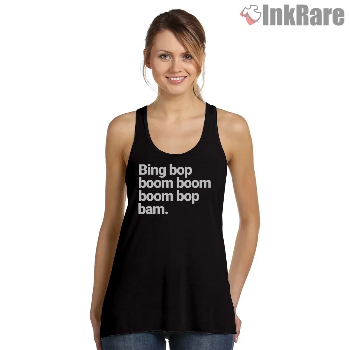 Kendrick Lamar Bing Bop Boom Boom Bop Bam Lyric Tank Top Black Kendrick Lamar Bing Bop Boom Boom Bop Bam Lyric Shirt on black tank top for women graphic tee