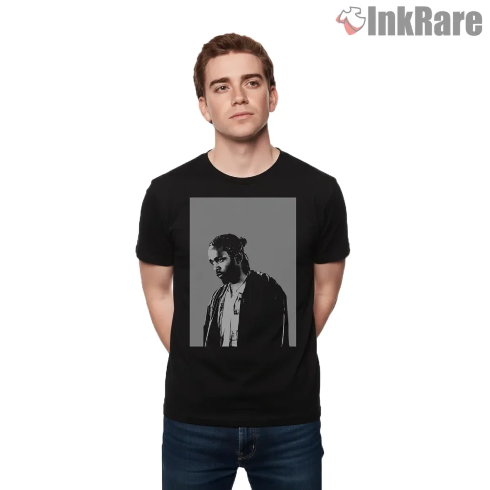 Kendrick Lamar Black And White Streetwear Photo Shirt on black short sleeve shirt for men graphic tee