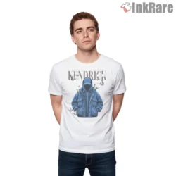 Kendrick Lamar Blue Hood Jacket Street Style Shirt on white short sleeve shirt for men graphic tee