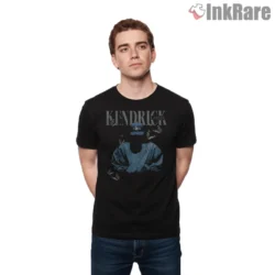 Kendrick Lamar Blue Hooded Vintage Butterfly Graphic Shirt on black short sleeve shirt for men graphic tee