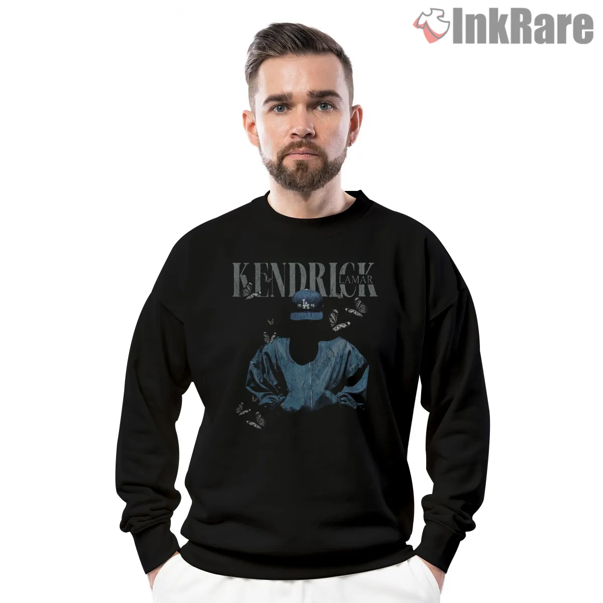 Kendrick Lamar Blue Hooded Vintage Butterfly Graphic Shirt Kendrick Lamar Blue Hooded Vintage Butterfly Graphic Shirt on graphic shirt for men graphic tee