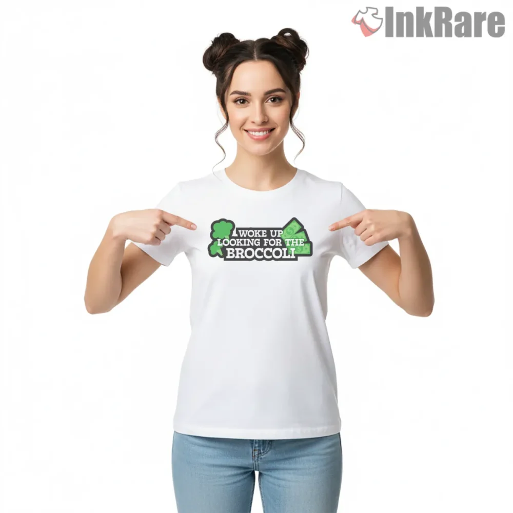 Kendrick Lamar Broccoli Money Quote Graphic Shirt on white short sleeve shirt for women graphic tee