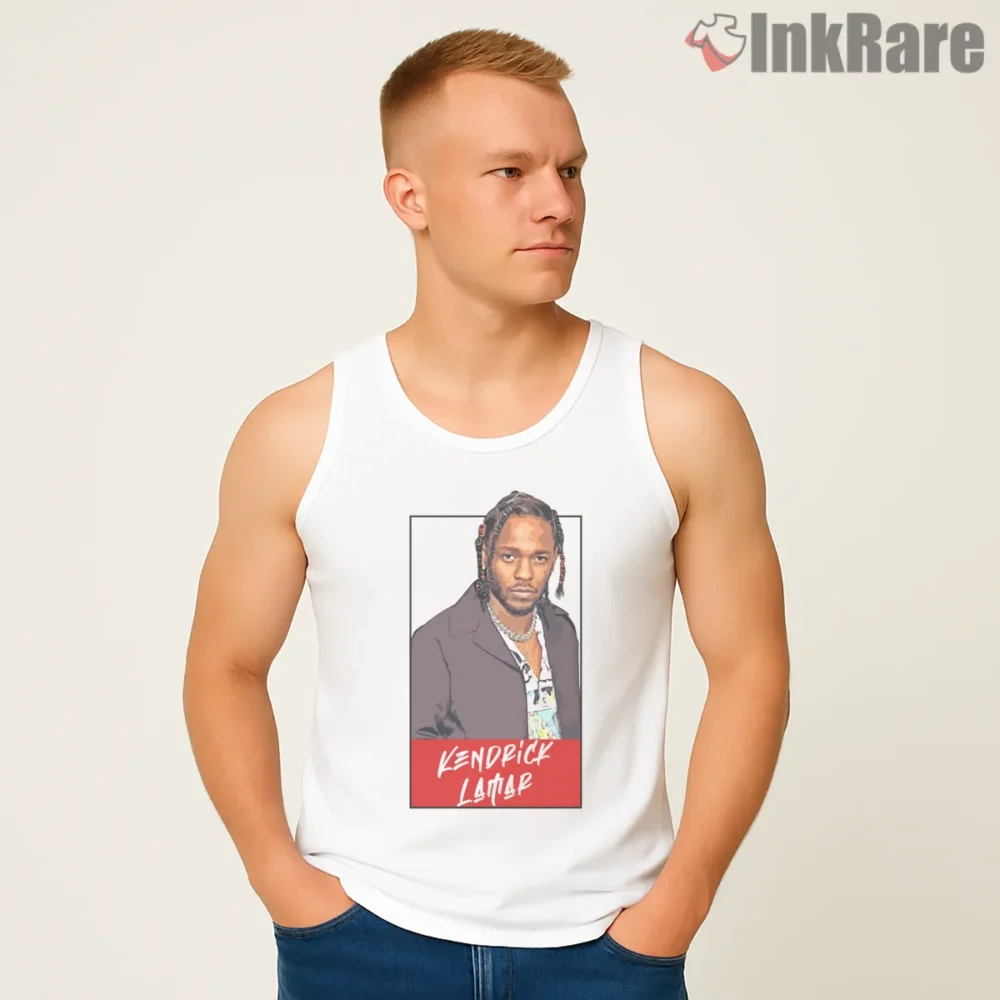 Kendrick Lamar Chains And Braids Illustrated Portrait Shirt on white tank top for men graphic tee
