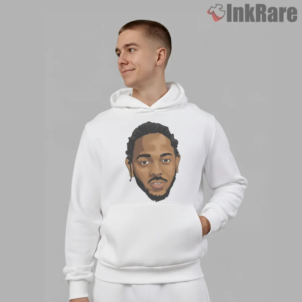 Kendrick Lamar Clean Vector Head Portrait Illustration Shirt on white hoodie for men graphic tee