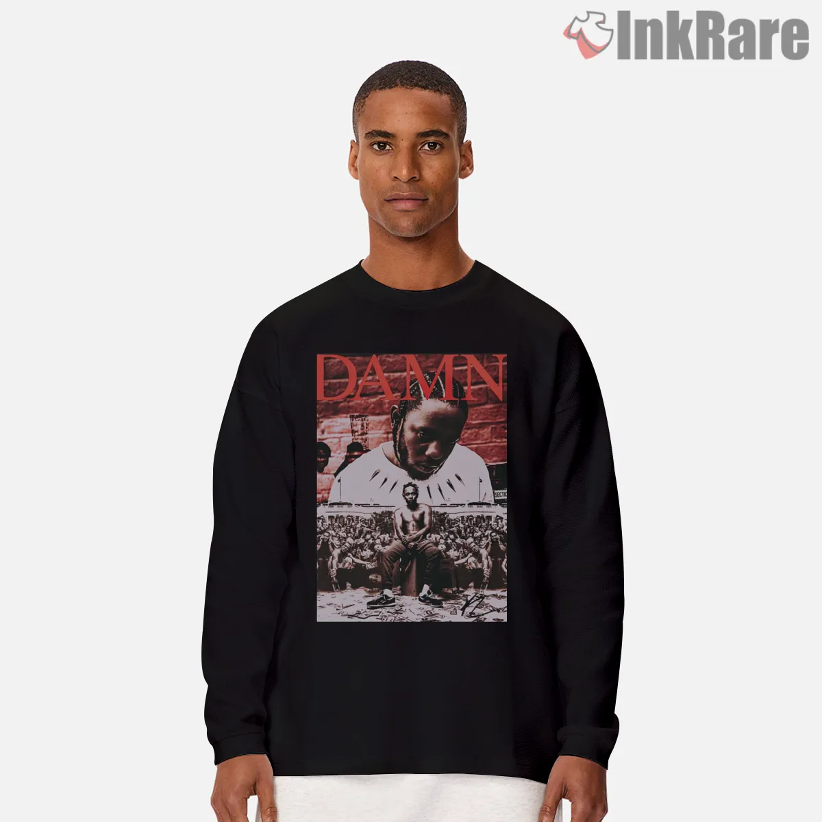 Kendrick Lamar Damn Crowd On Red Classic Cover Long Sleeve Black Kendrick Lamar Damn Crowd On Red Classic Cover Shirt on black long sleeve shirt for men graphic tee