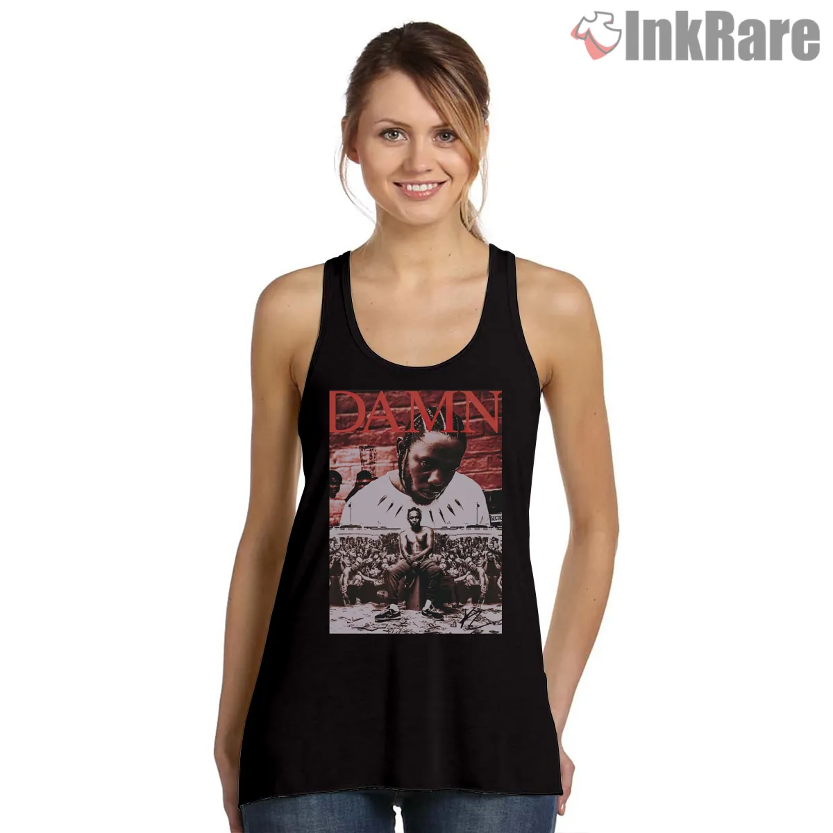 Kendrick Lamar Damn Crowd On Red Classic Cover Tank Top Black Kendrick Lamar Damn Crowd On Red Classic Cover Shirt on black tank top for women graphic tee