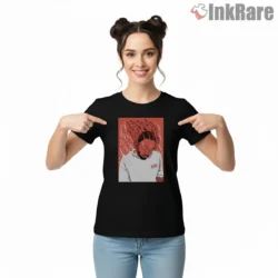 Kendrick Lamar Damn Era Red Sketch Portrait Shirt on black short sleeve shirt for women graphic tee