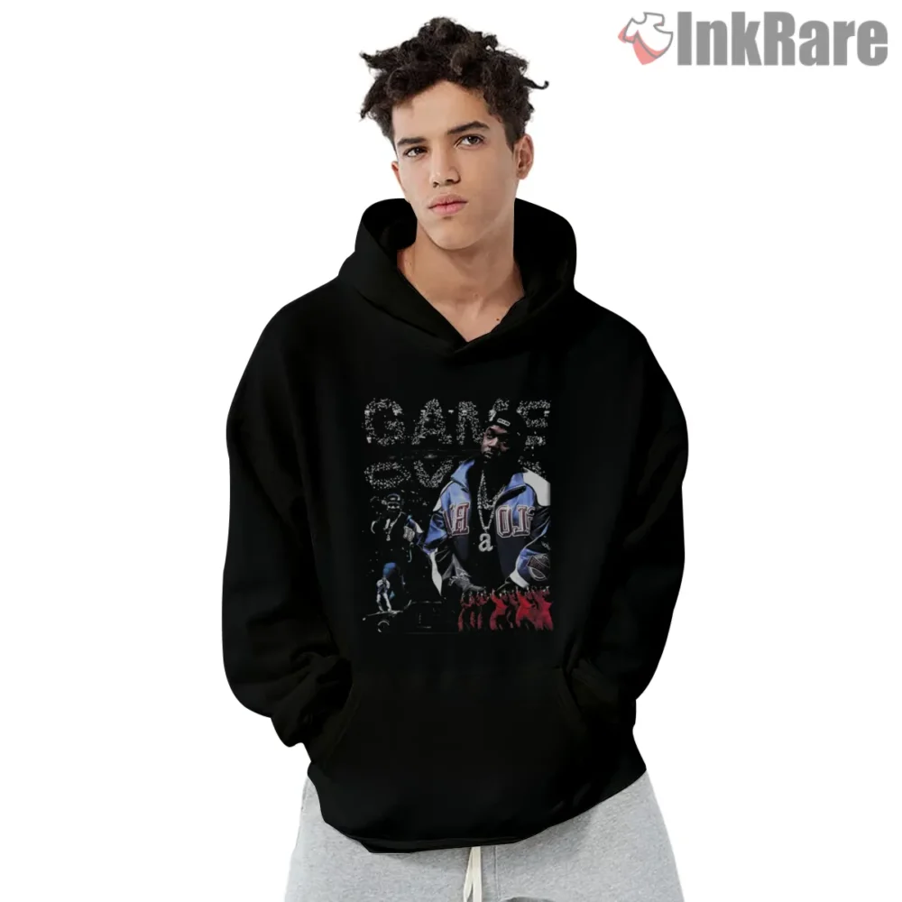 Kendrick Lamar Game Over Graphic Street Shirt on black hoodie for men graphic tee