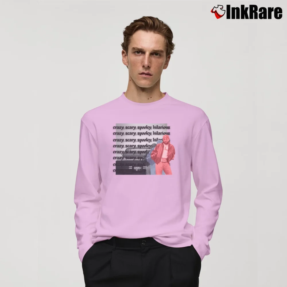 Men’s Kendrick Lamar GNX Crazy Scary Spooky Hilarious Long-Sleeve Shirt in light pink | Sleek, Lightweight, Year-Round Wear