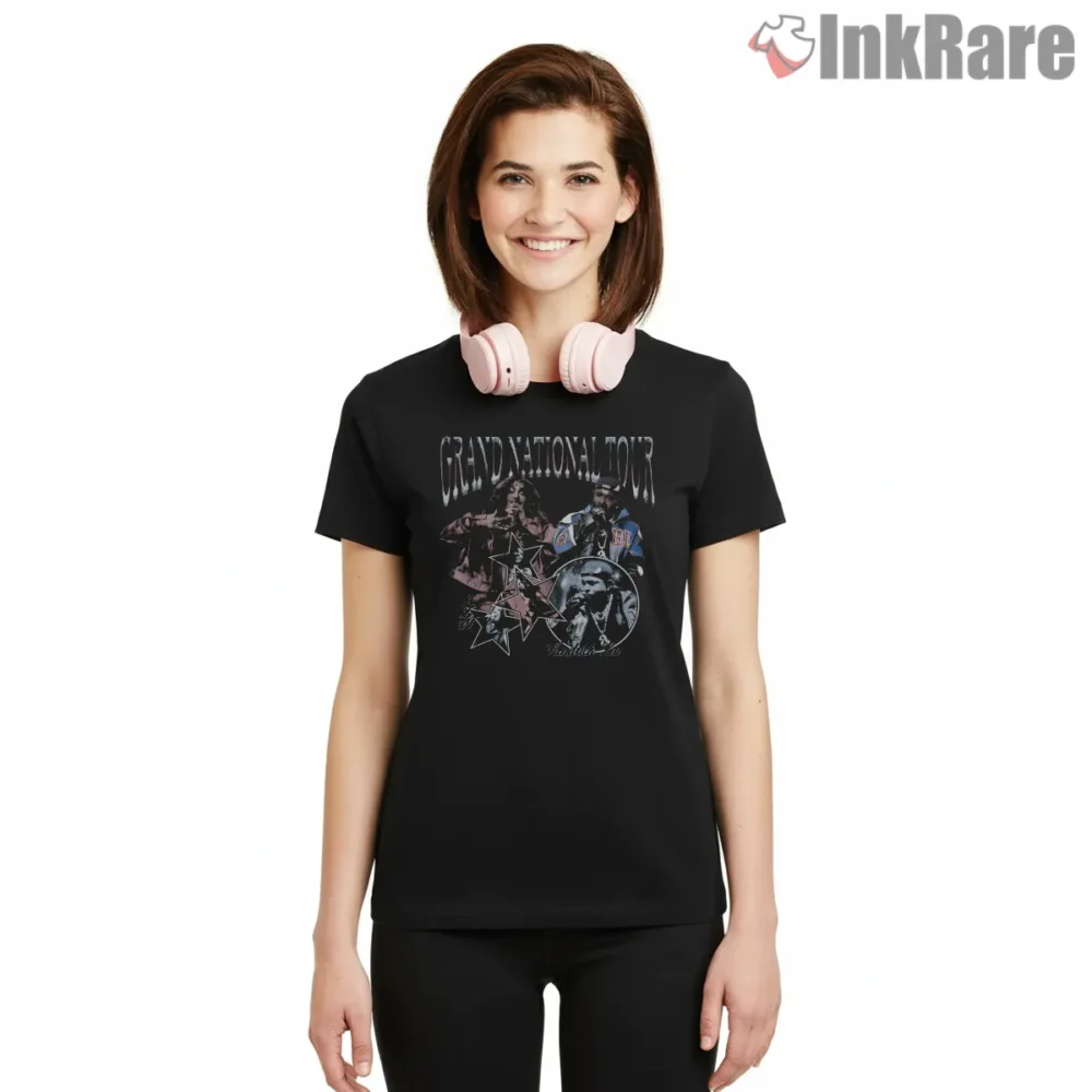 Kendrick Lamar Grand National Tour Vintage Collage Shirt on black short sleeve shirt for women graphic tee