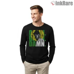 Kendrick Lamar Green Damn Era Portrait Shirt on black long sleeve shirt for men graphic tee
