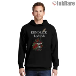 Kendrick Lamar Guitar And Roses Tribute Shirt on black hoodie for men graphic tee