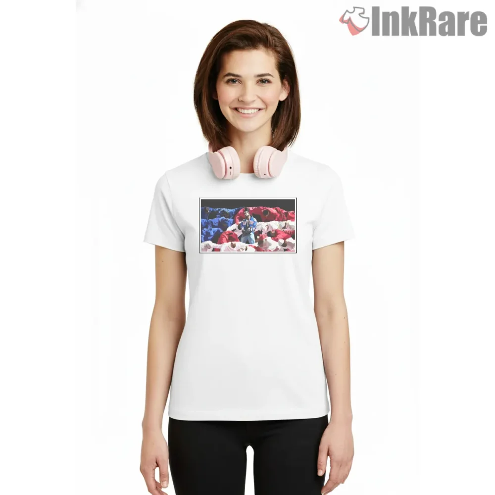 Kendrick Lamar Halftime Super Bowl Flag Field Vexel Shirt on white short sleeve shirt for women graphic tee