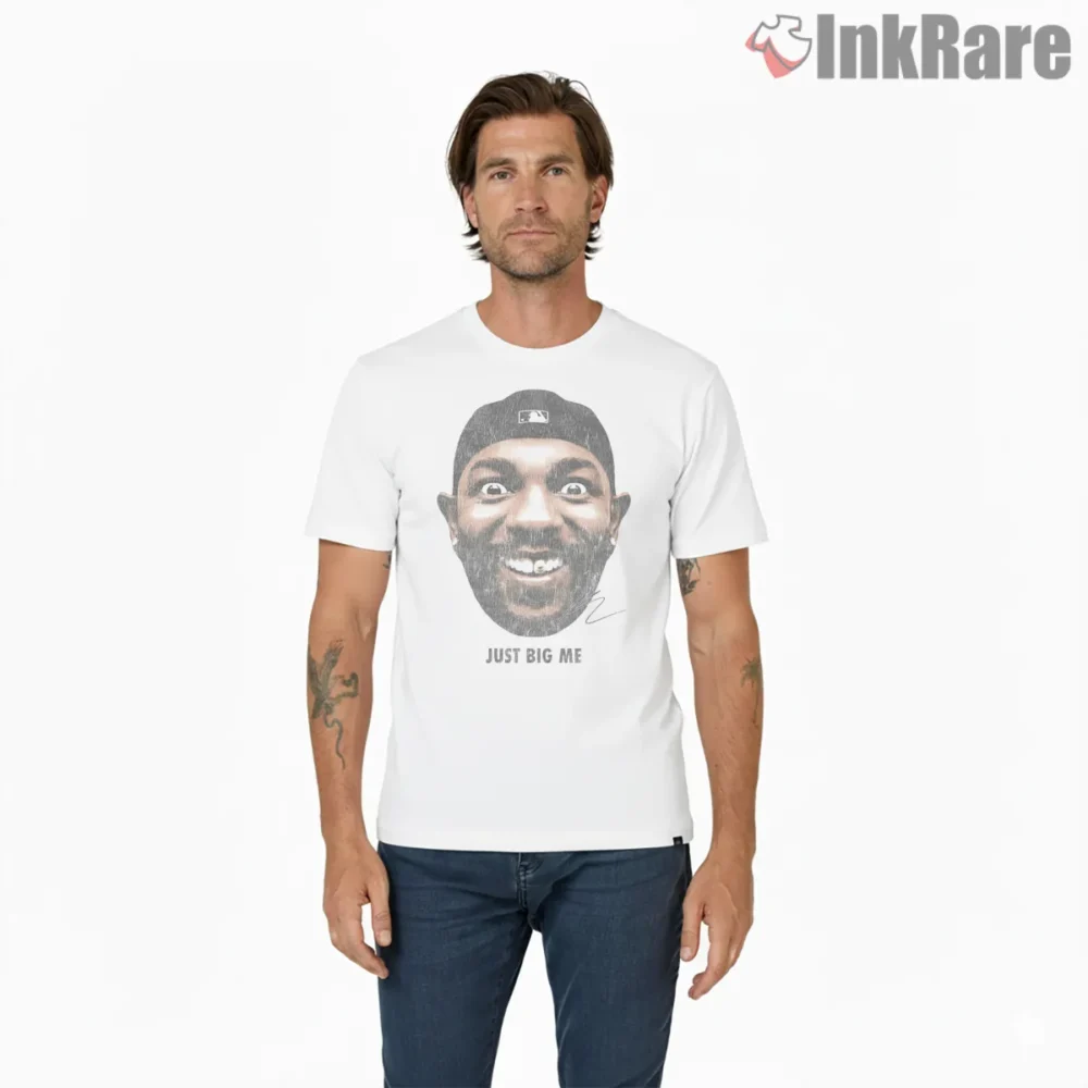 Kendrick Lamar Just Big Me Vintage Smile Illustration Shirt on white short sleeve shirt for men graphic tee