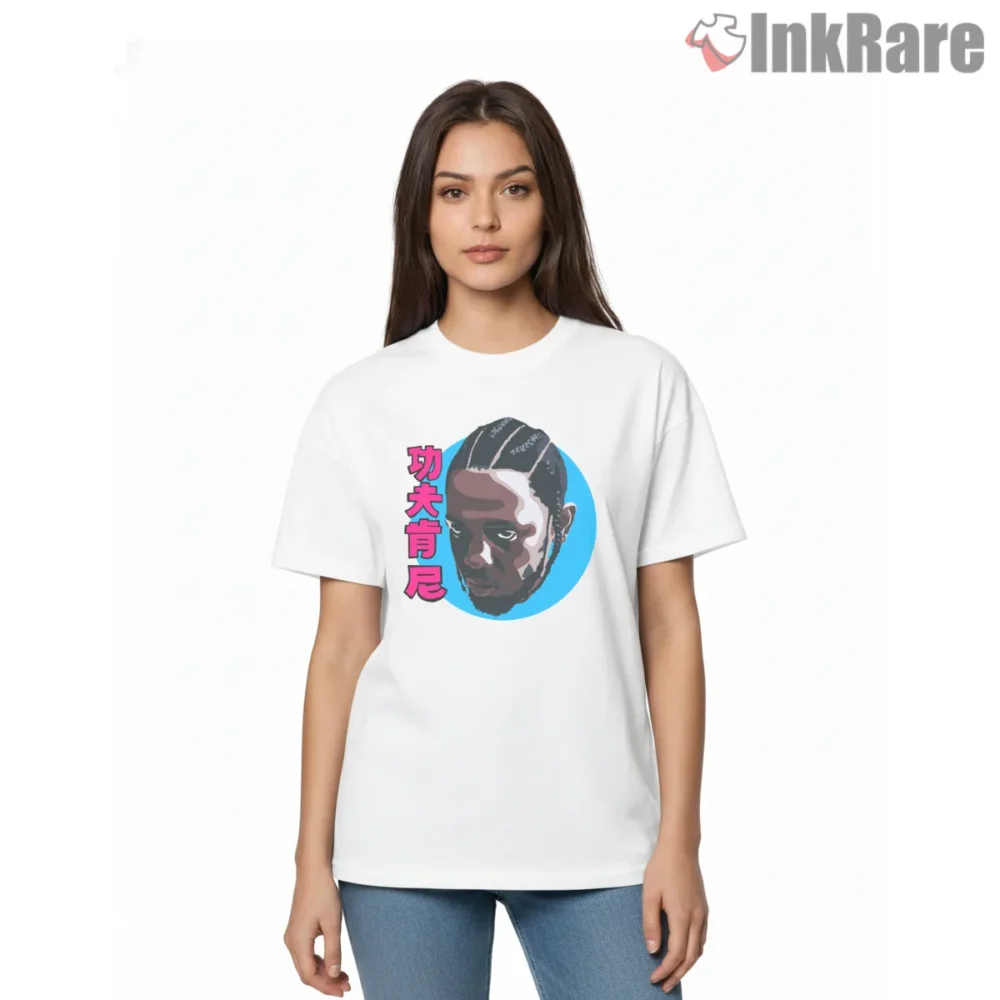 Kendrick Lamar Kung Fu Kenny Anime Style Character Shirt on white short sleeve shirt for women graphic tee