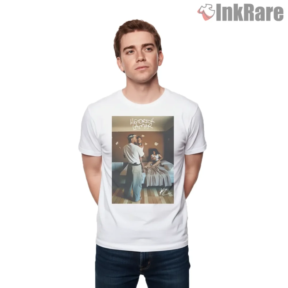 Kendrick Lamar Mr Morale Living Room Album Cover Shirt on white short sleeve shirt for men graphic tee