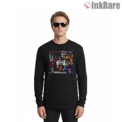 Kendrick Lamar Multicolor Collage Grid Portrait Shirt on black long sleeve shirt for men graphic tee