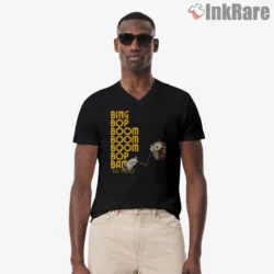 Kendrick Lamar Mustard Gnx Bing Bop Boom Goat Shirt on black v-neck shirt for men graphic tee
