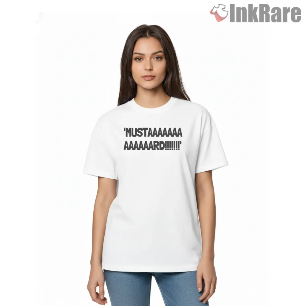 Kendrick Lamar Mustard Gnx Meme Text Statement Shirt on white short sleeve shirt for women graphic tee