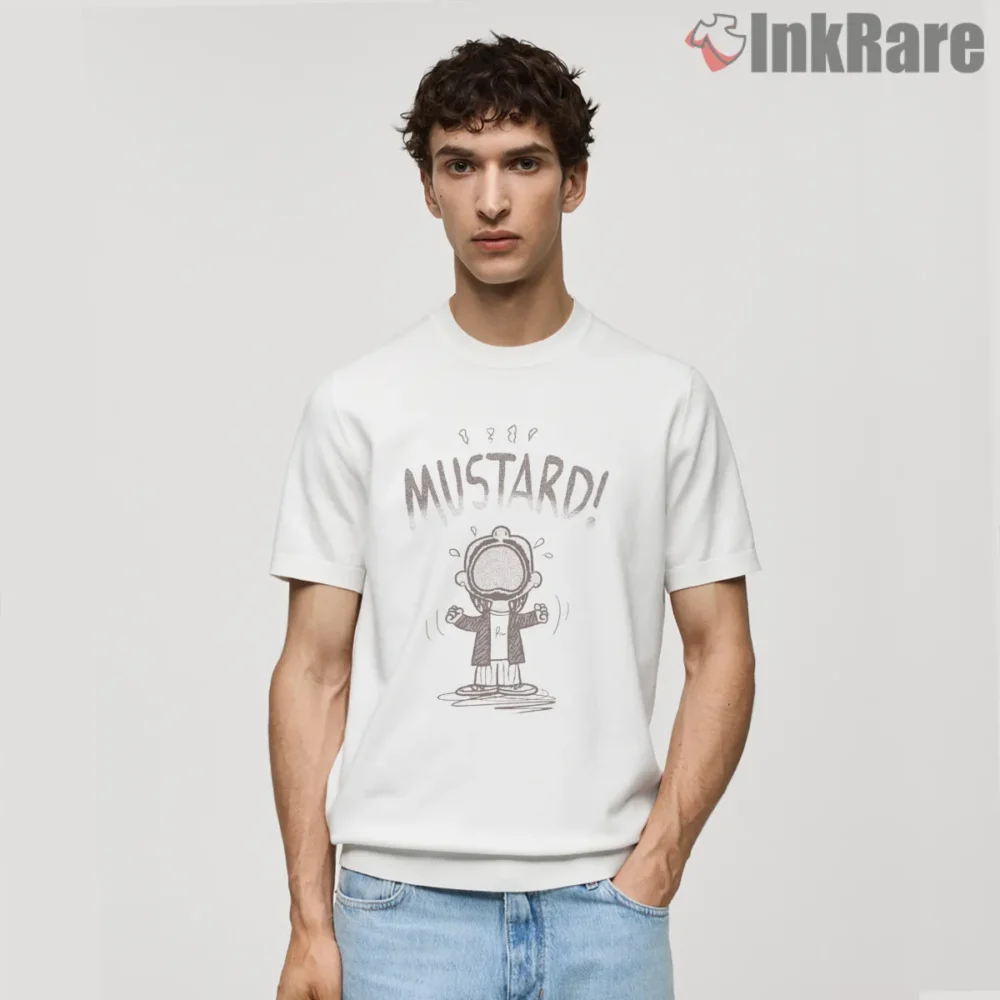 Kendrick Lamar Mustard Vintage Sketch Cartoon Shirt on white short sleeve shirt for men graphic tee