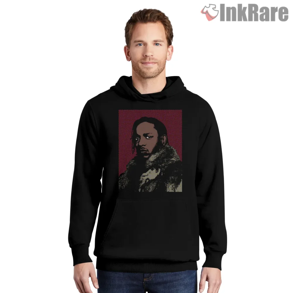 Kendrick Lamar Pop Art Portrait Style Shirt on black hoodie for men graphic tee