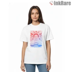 Kendrick Lamar Red And Blue Doodle Poster Art Shirt on white short sleeve shirt for women graphic tee