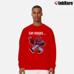 Men’s Kendrick Lamar Say Drake Art Long-Sleeve Shirt in red | Sleek, Lightweight, Year-Round Wear