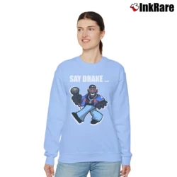 Women’s Kendrick Lamar Say Drake Art Relaxed Sweatshirt in light blue | Soft, Laid-Back Vibe