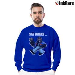 Men’s Kendrick Lamar Say Drake Art Crewneck Sweatshirt in royal blue | Cozy Fabric, Clean Style