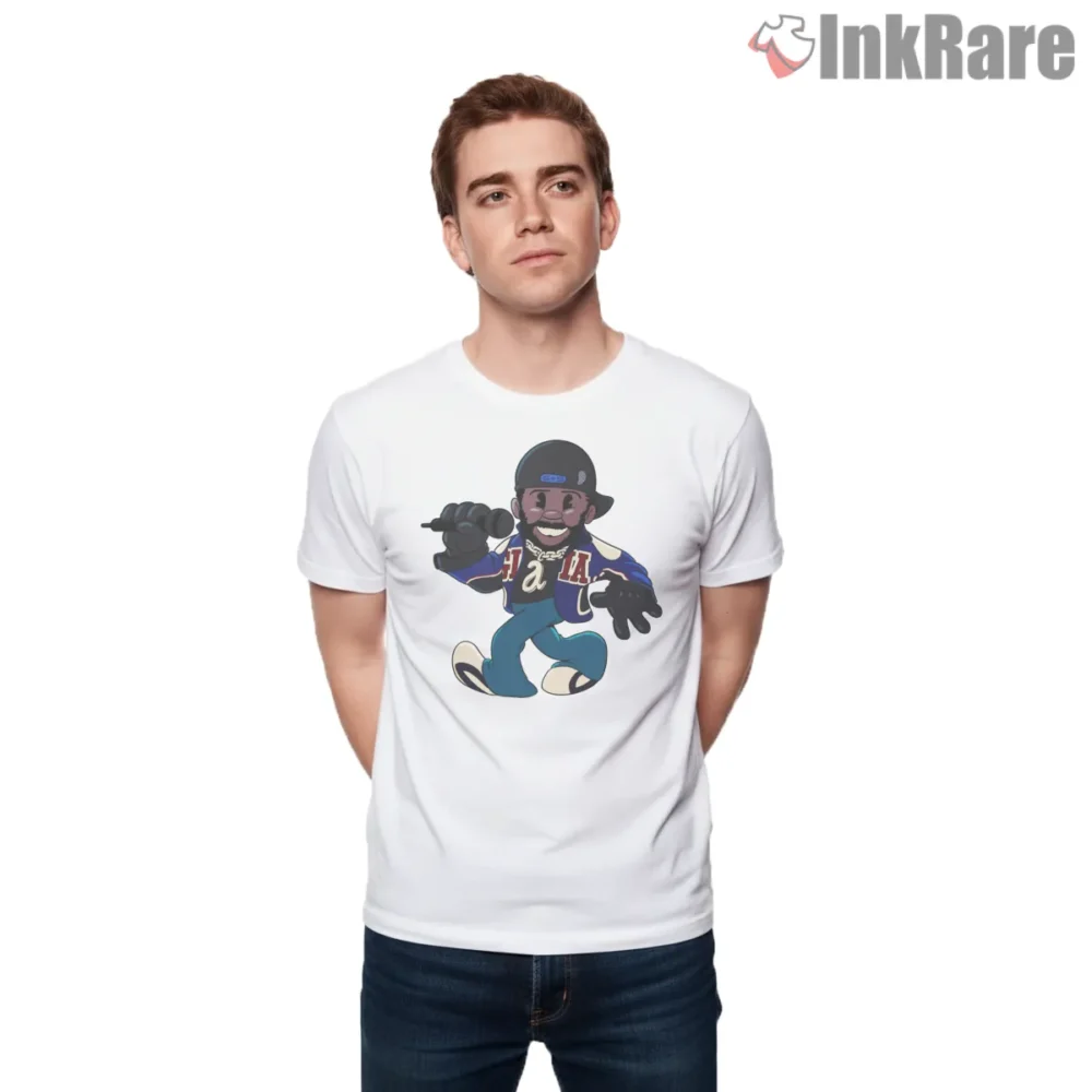 Kendrick Lamar Super Bowl Cartoon Cuphead Style Shirt on white short sleeve shirt for men graphic tee