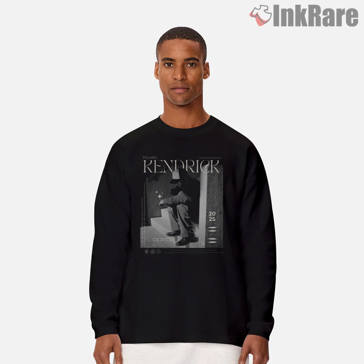 Kendrick Lamar Sza Luther Gnx Monochrome Steps Long Sleeve Black Kendrick Lamar Sza Luther Gnx Monochrome Steps Shirt on black long sleeve shirt for men graphic tee