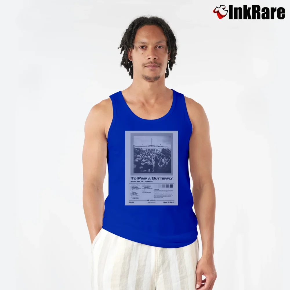 Men’s Kendrick Lamar To Pimp A Butterfly Tracklist Album Tank Top in royal blue | Breathable, Active-Friendly Design