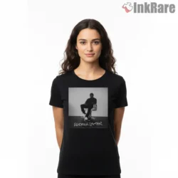 Kendrick Lamar Vintage Chair Pose Black And White Shirt on black short sleeve shirt for women graphic tee