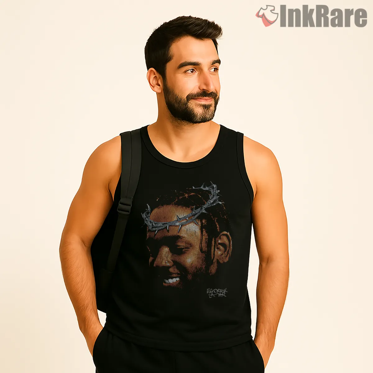 Kendrick Lamar Vintage Crown Portrait Tank Top Black Kendrick Lamar Vintage Crown Portrait Shirt on black tank top for men graphic tee