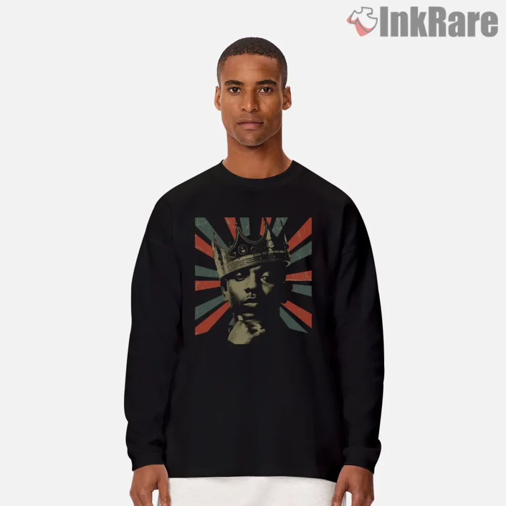Kendrick Lamar Vintage Don King Crown Tribute Shirt on black long sleeve shirt for men graphic tee