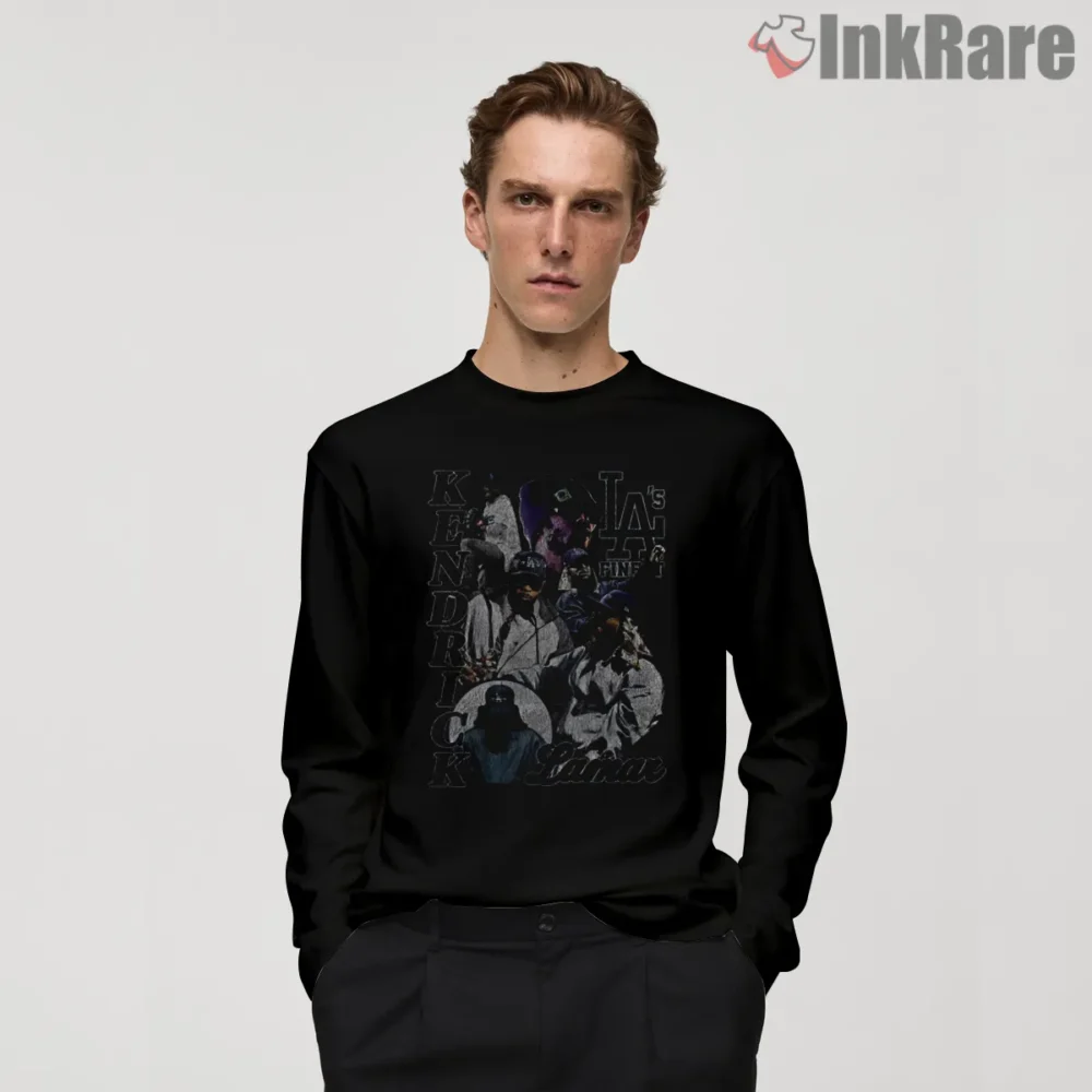 Kendrick Lamar West Coast Fitness Crew Shirt on black long sleeve shirt for men graphic tee
