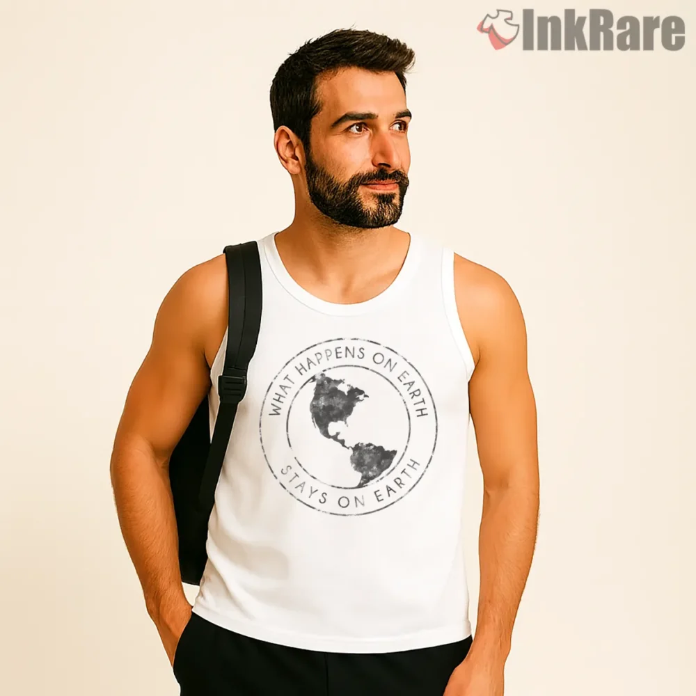 Kendrick Lamar What Happens On Earth Stays On Earth Shirt on white tank top for men graphic tee