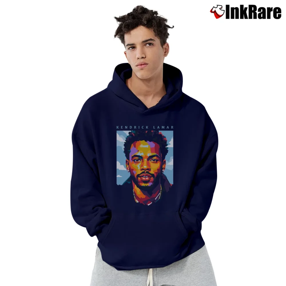 Men’s Kendrick Lamar WPAP Portrait Pullover Hoodie in navy | Cozy, Durable, Modern Fit