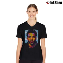 Women’s Kendrick Lamar WPAP Portrait V-Neck Tee in black | Chic Neckline, Soft Texture