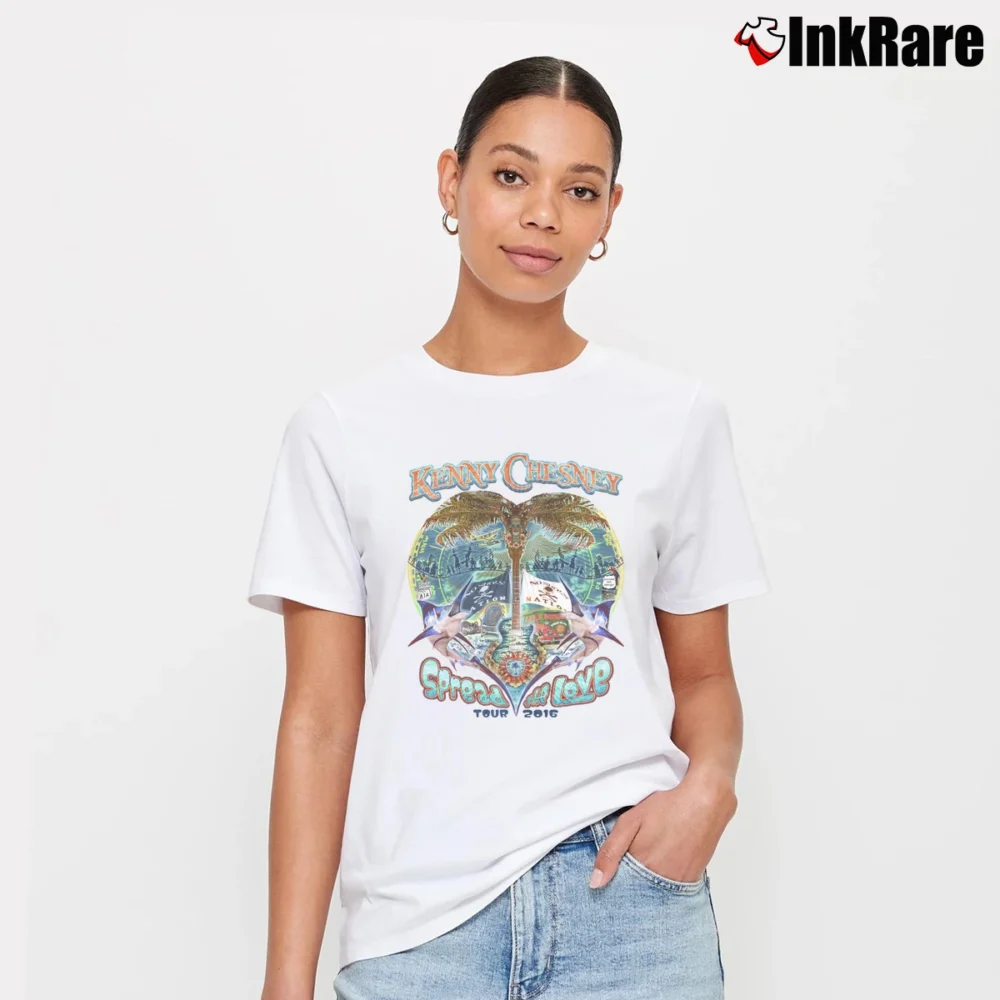 Women’s Kenny Chesney Spread The Love Tour 2016 Signature T-Shirt in white | Soft, Flattering Fit