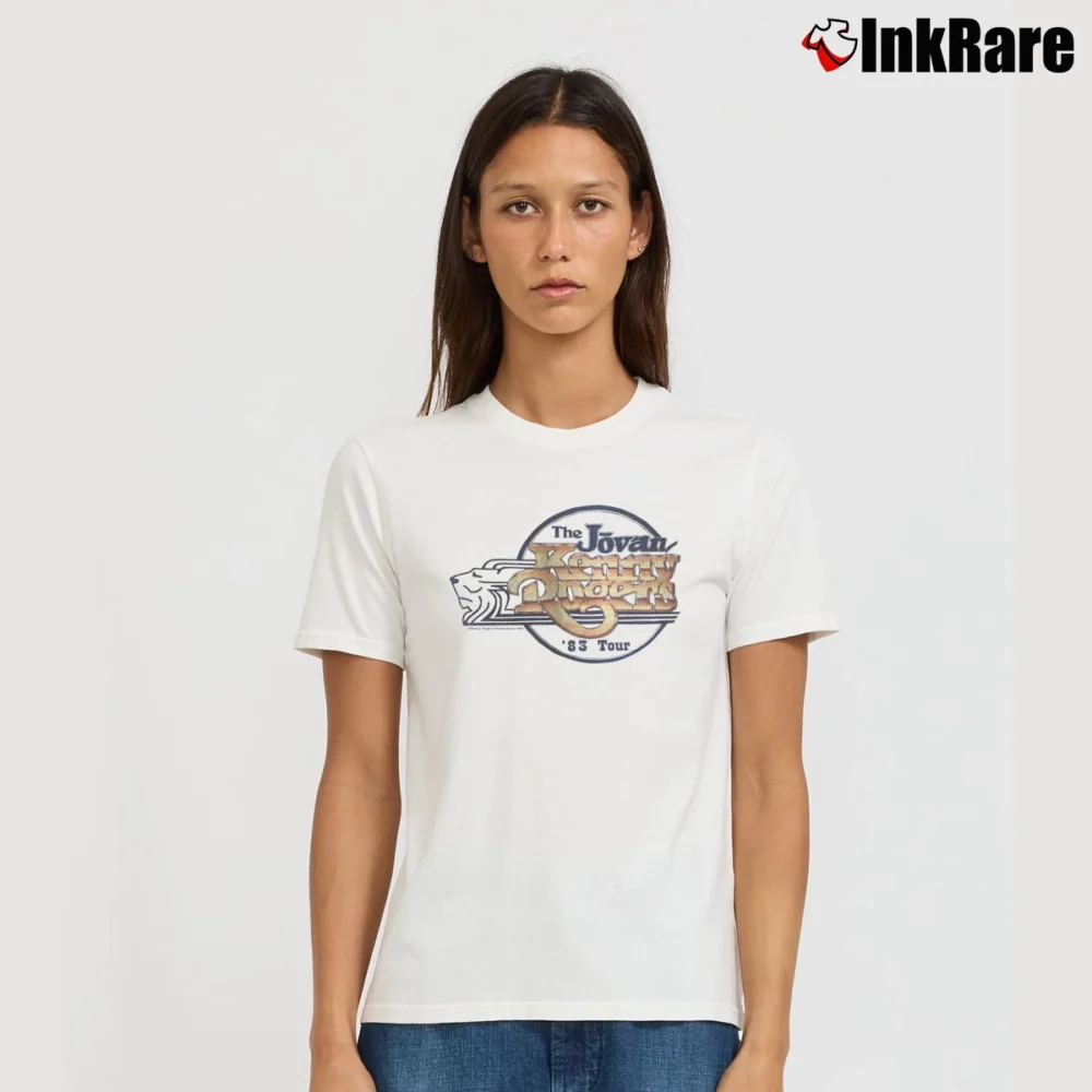 Women’s Kenny Rogers 1983 Jovan Tour Vintage Signature T-Shirt in white | Soft, Flattering Fit