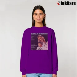 Women’s Kenny Rogers Greatest Hits Poster Relaxed Sweatshirt in purple | Soft, Laid-Back Vibe