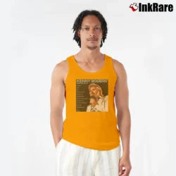 Men’s Kenny Rogers Greatest Hits Poster Tank Top in orange | Breathable, Active-Friendly Design