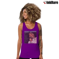 Women’s Kenny Rogers Greatest Hits Poster Tank Top in purple | Lightweight, Movement-Friendly