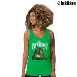 Women’s Kentucky Wildcats Cat Food Cartoon 80s 90s Tank Top in irish green | Lightweight, Movement-Friendly