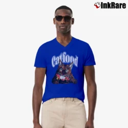 Men’s Kentucky Wildcats Cat Food Cartoon 80s 90s V-Neck Tee in royal blue | Sharp, Breathable, Everyday Staple