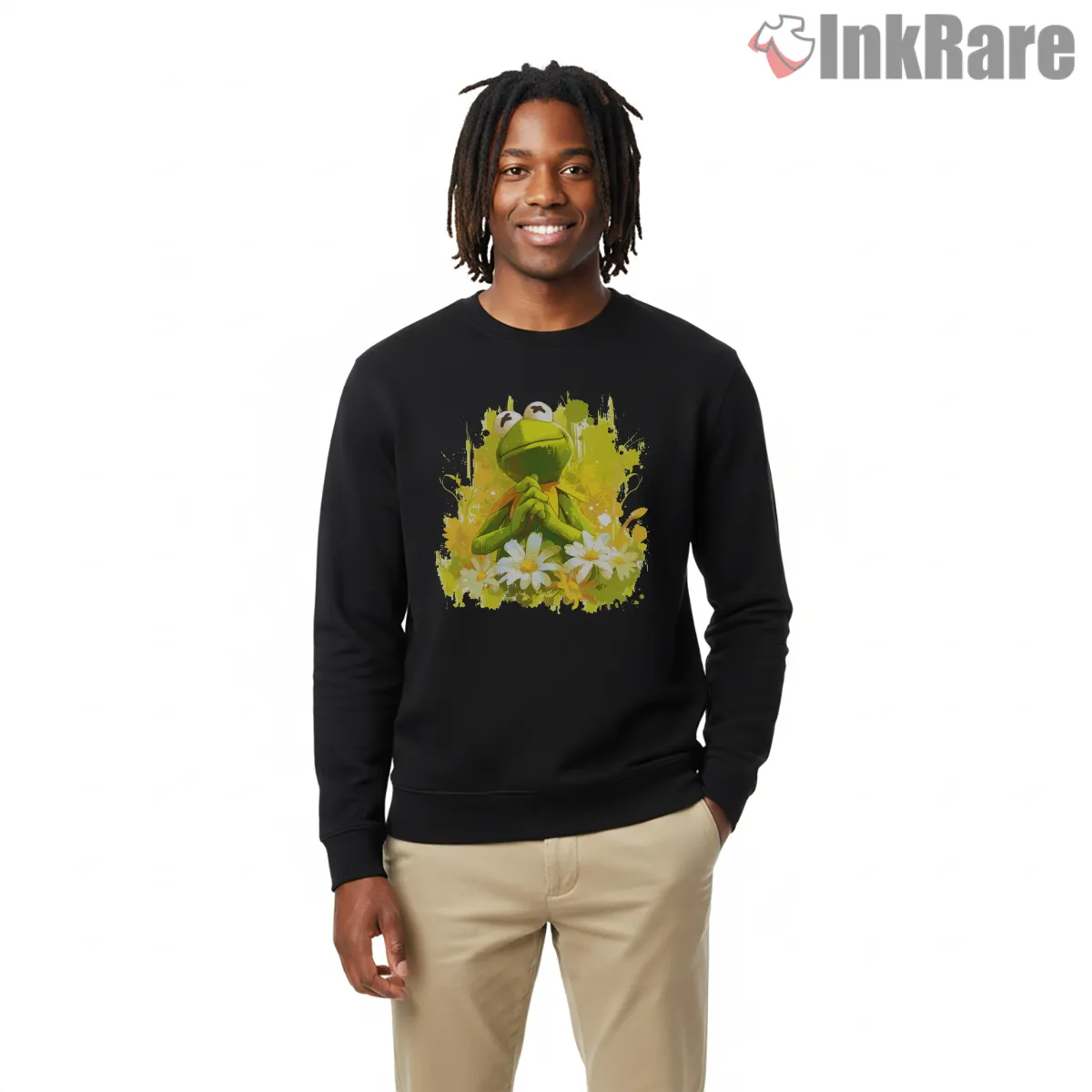 Kermit Floral Glow Artistic Cartoon Splash Shirt on graphic shirt for men graphic tee